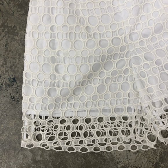Escada White Shorts Eyelet Lace High Waisted L - Picture 5 of 8